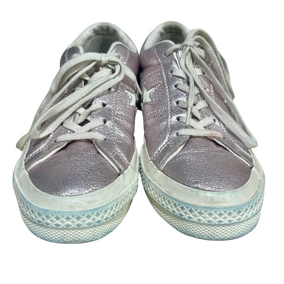 Converse One‎ Star Sneaker Metallic Rose Pink Leather - Picture 2 of 10